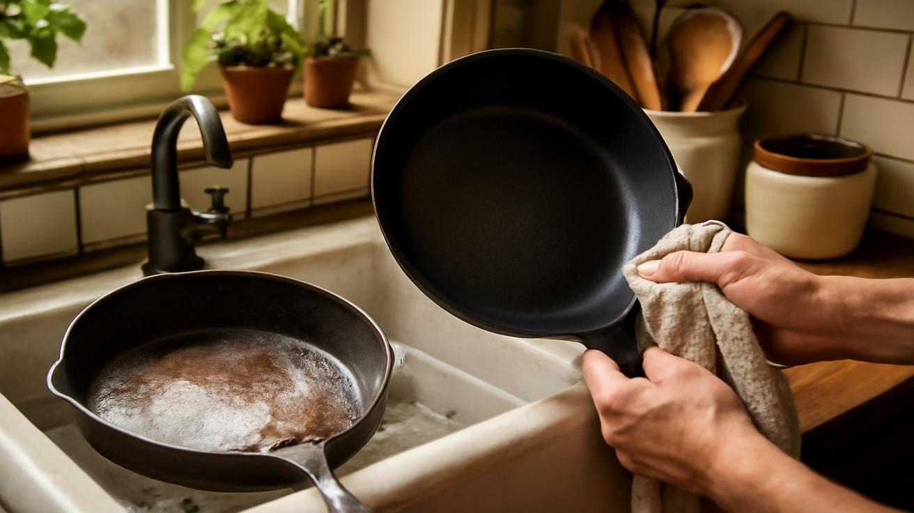 Soaking Method The forgotten soaking method that restores cast iron pans to a smooth ...