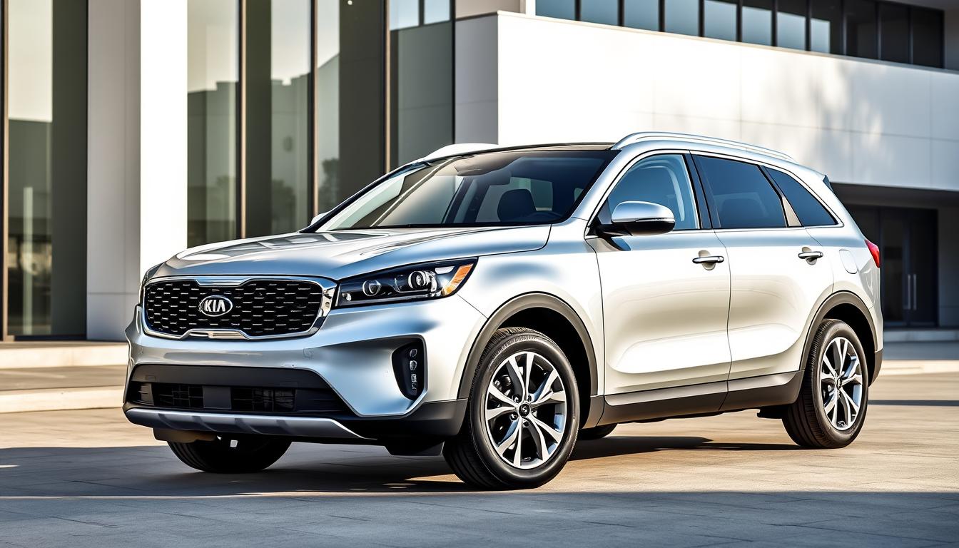 2025 Kia Sorento front three-quarter view showing redesigned exterior