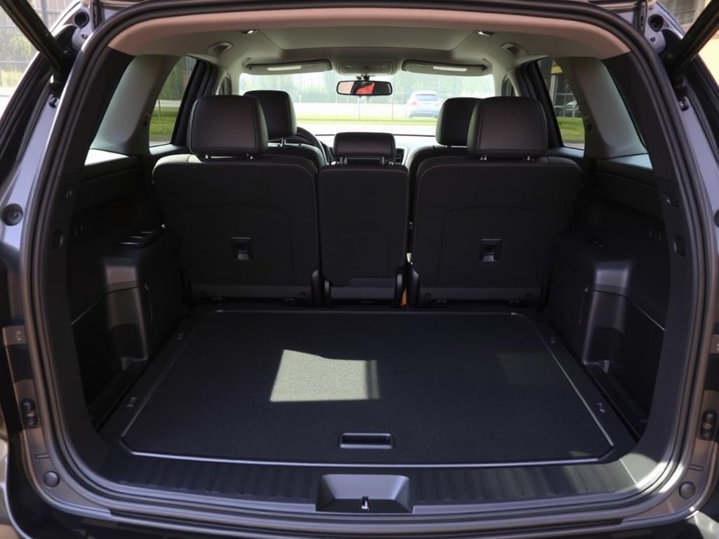 2025 Kia Sorento cargo area with third-row seats folded