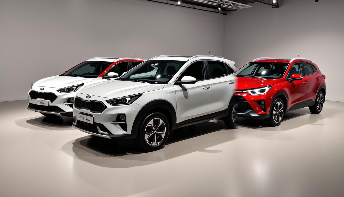 Kia Seltos 2025 alongside key competitors Hyundai Creta, Toyota Corolla Cross, and Honda HR-V